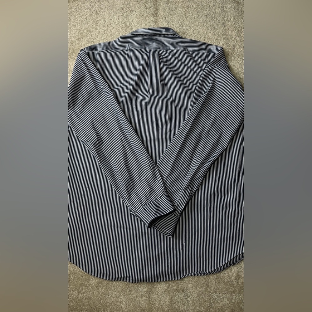 Polo by Ralph Lauren Blue and White Pinstripe Button-Down Shirt - Picture 7 of 13